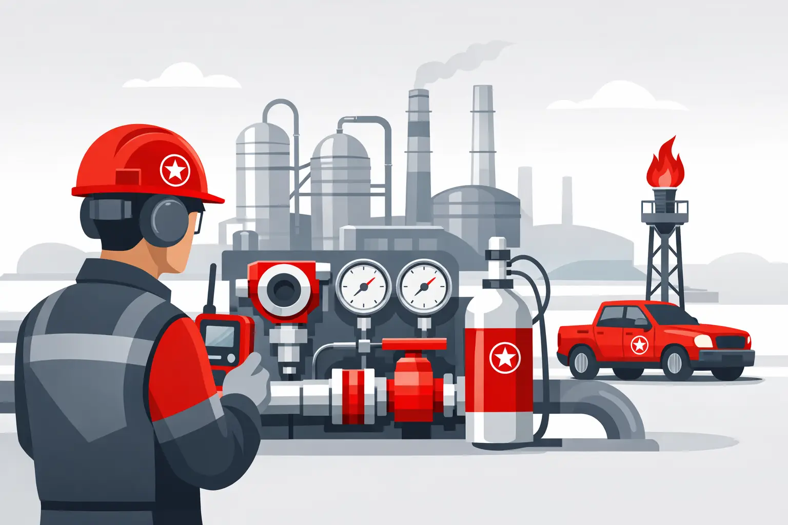 Instrumentation de gaz sur site industriel