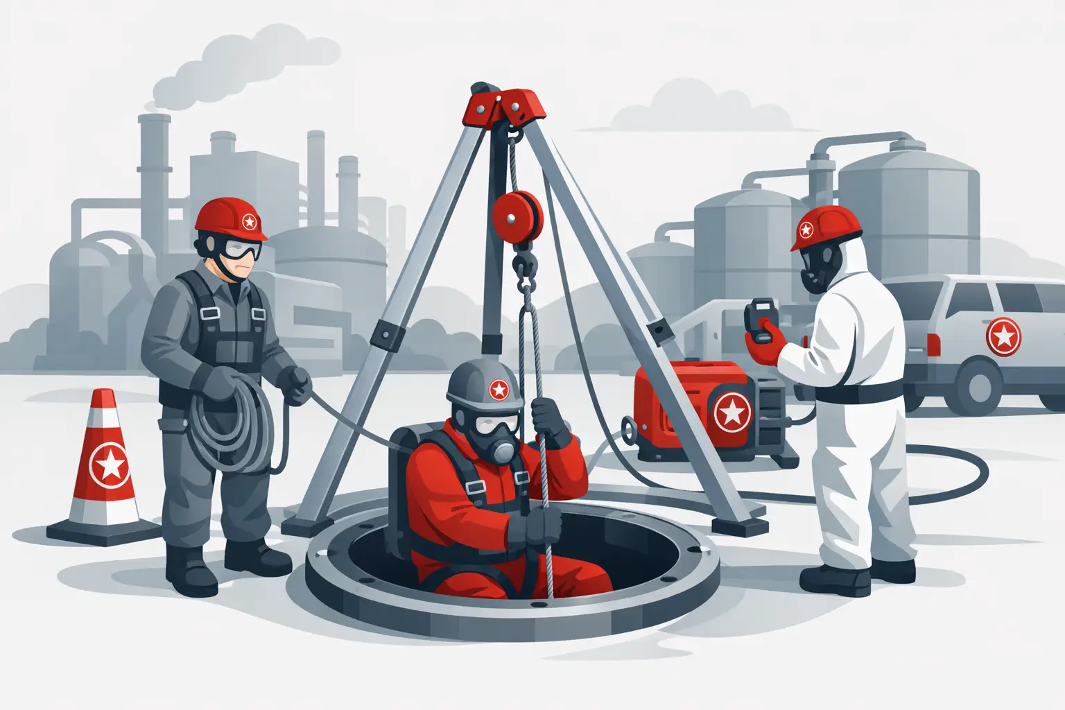 Procédure espace clos en milieu industriel